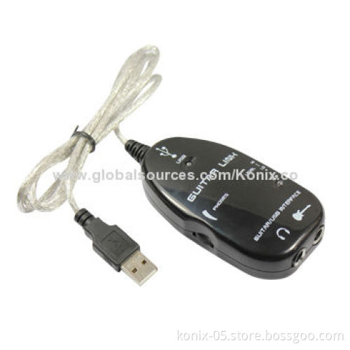 Black/White USB Guitar Link Cable for PC/Mac Recording China Electric Guitar Accessory